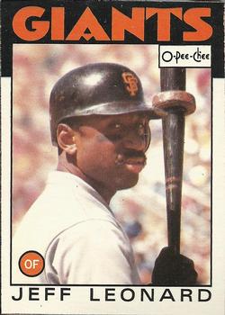 1986 O-Pee-Chee Baseball Cards 381     Jeff Leonard